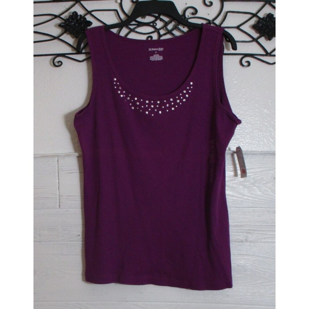 St. John's Bay Top Women's Size XL Sleeveless Scoop Neck Purple
